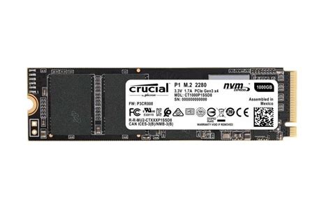 Crucial P1 CT1000P1SSD8 1TB QLC NVMe PCIe 3.0 Solid State .